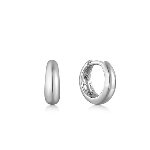 Silver Starry Kyoto Opal Huggie Hoop Earrings